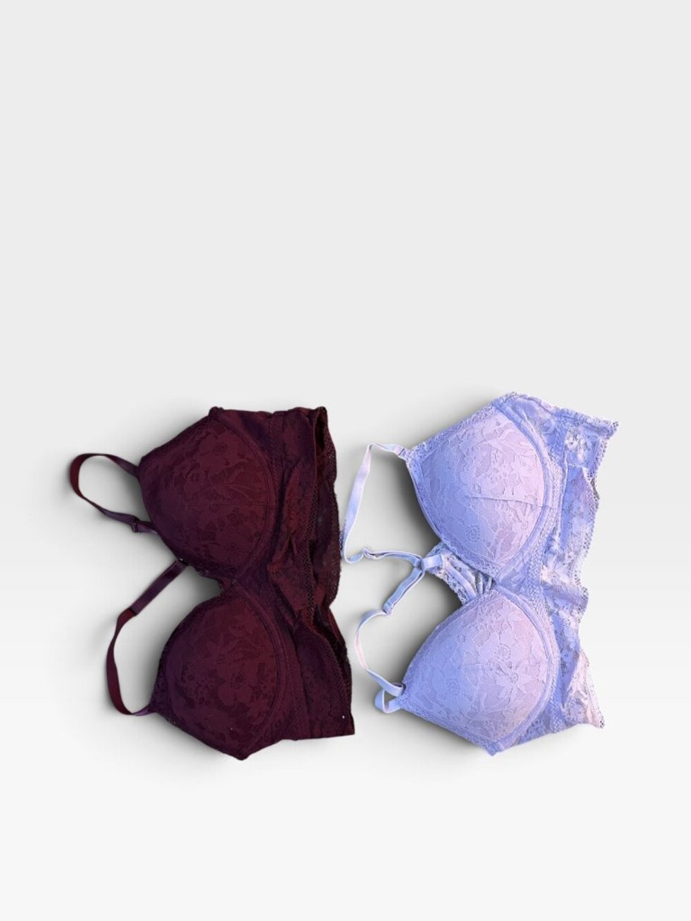 Victoria's Secret Lace Bras Size L 2 Pack Burgundy Lavender